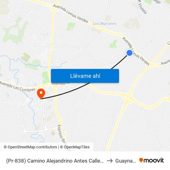 (Pr-838) Camino Alejandrino Antes Calle Nogal to Guaynabo map