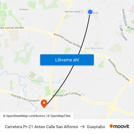 Carretera Pr-21 Antes Calle San Alfonso to Guaynabo map
