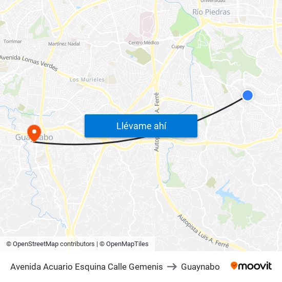 Avenida Acuario Esquina Calle Gemenis to Guaynabo map