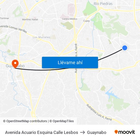 Avenida Acuario Esquina Calle Lesbos to Guaynabo map