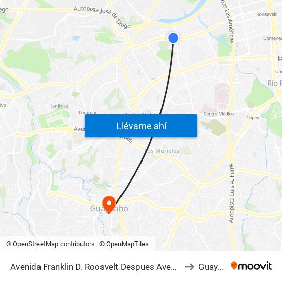 Avenida Franklin D. Roosvelt Despues Avenida Jose De Diego to Guaynabo map