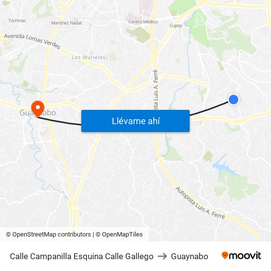 Calle Campanilla Esquina Calle Gallego to Guaynabo map