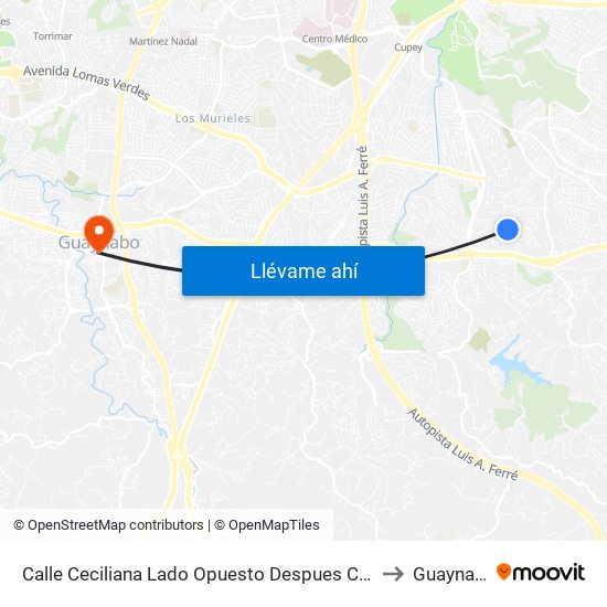 Calle Ceciliana Lado Opuesto Despues Calle 11 to Guaynabo map
