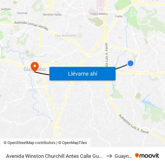 Avenida Winston Churchill Antes Calle Gustavo Becquer to Guaynabo map