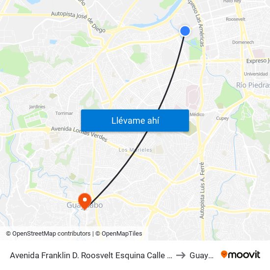 Avenida Franklin D. Roosvelt Esquina Calle Nemesio Canales to Guaynabo map