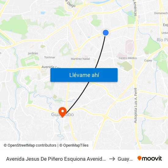 Avenida Jesus De Piñero Esquiona Avenida José De Diego to Guaynabo map