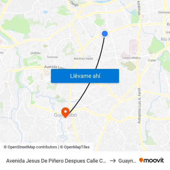 Avenida Jesus De Piñero Despues Calle Caparra Heights to Guaynabo map