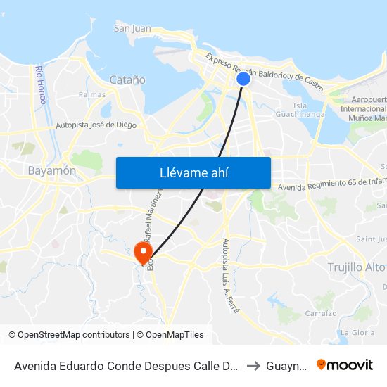 Avenida Eduardo Conde Despues Calle Del Carmen to Guaynabo map