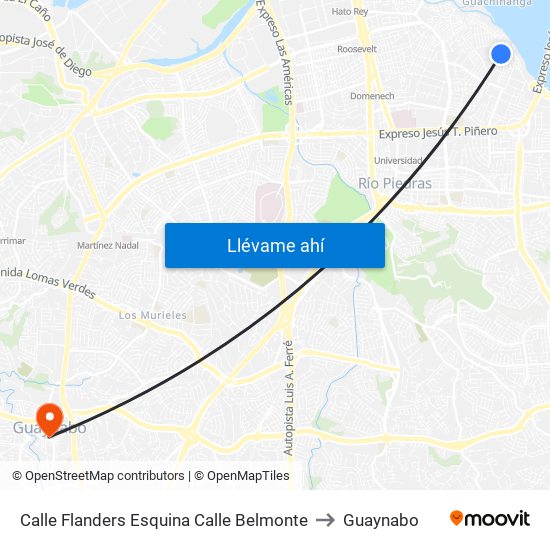 Calle Flanders Esquina Calle Belmonte to Guaynabo map