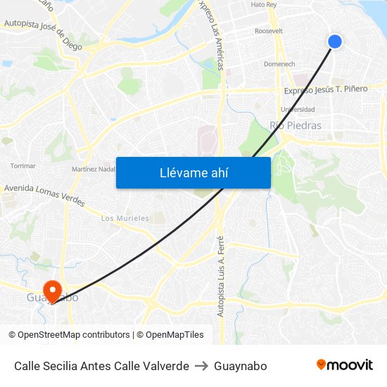 Calle Secilia Antes Calle Valverde to Guaynabo map