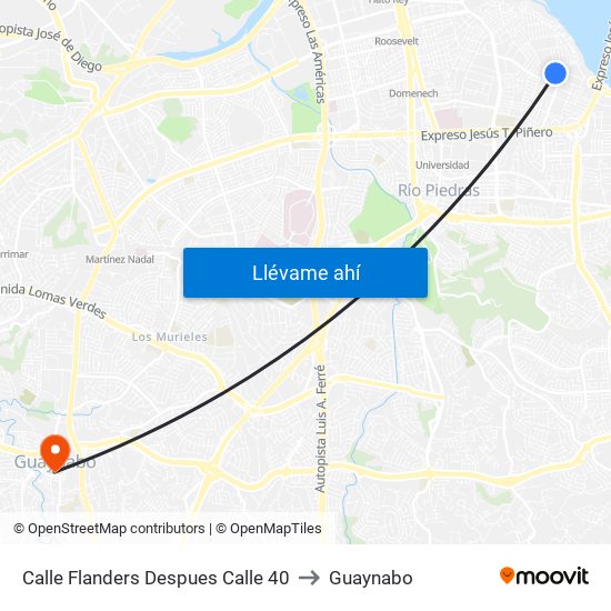 Calle Flanders Despues Calle 40 to Guaynabo map