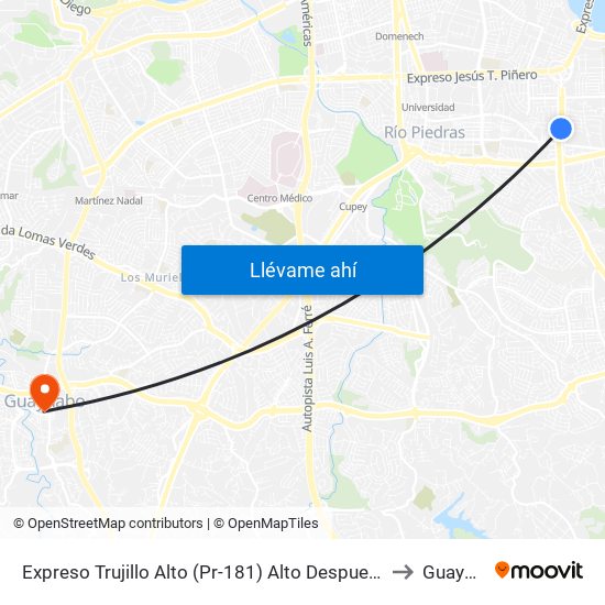 Expreso Trujillo Alto (Pr-181) Alto Despues Calle Almonte to Guaynabo map