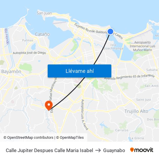 Calle Jupiter Despues Calle Maria Isabel to Guaynabo map