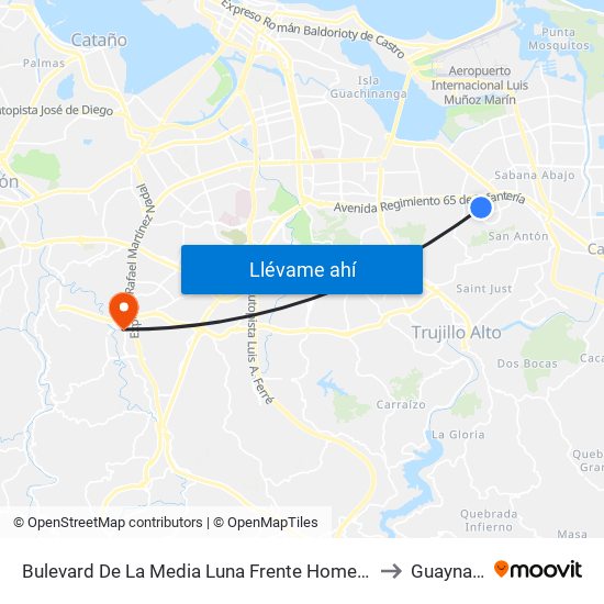 Bulevard De La Media Luna Frente Home Depot to Guaynabo map