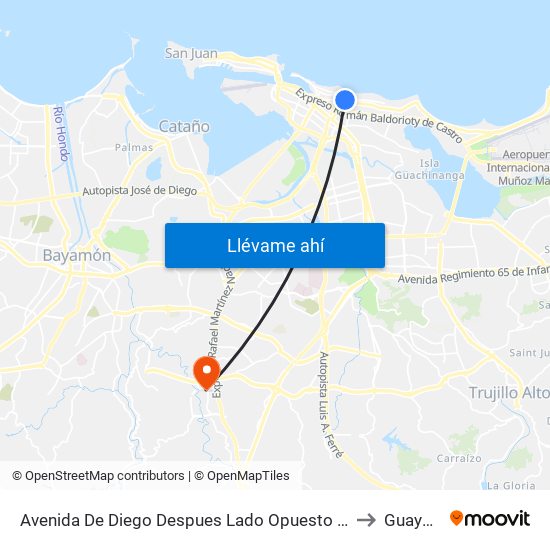 Avenida De Diego Despues Lado Opuesto Calle Las Maria to Guaynabo map