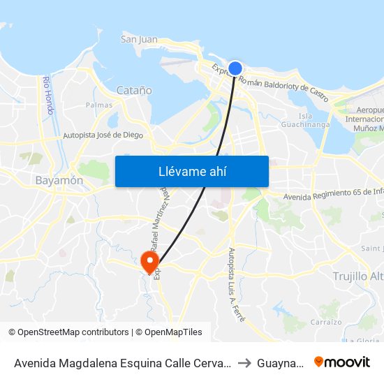 Avenida Magdalena Esquina Calle Cervante to Guaynabo map