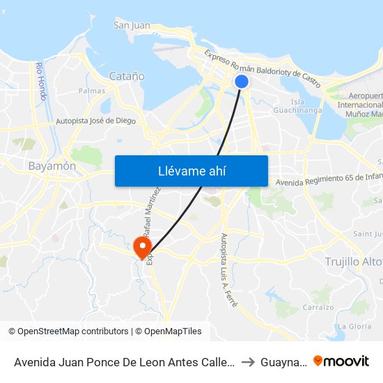 Avenida Juan Ponce De Leon  Antes Calle Mayor to Guaynabo map