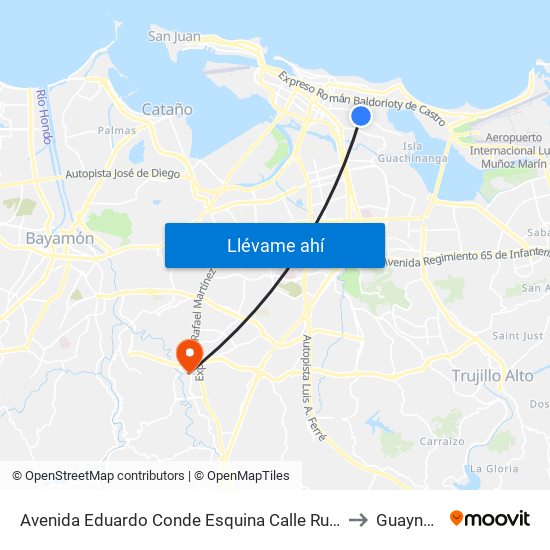 Avenida Eduardo Conde Esquina Calle Ruiz Belviz to Guaynabo map