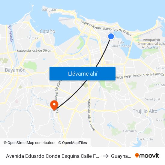 Avenida Eduardo Conde Esquina Calle Ferrer to Guaynabo map