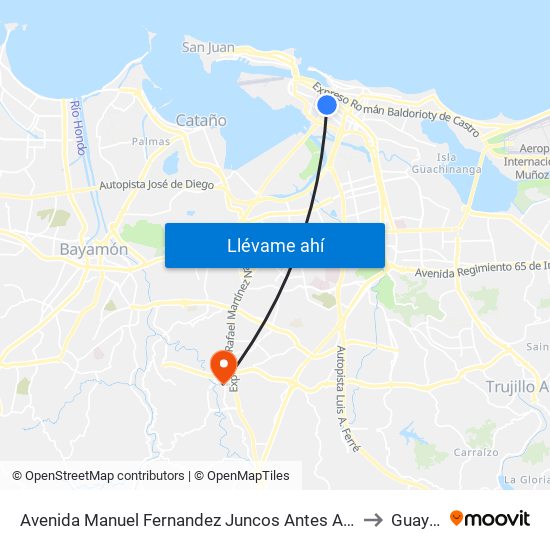 Avenida Manuel Fernandez Juncos Antes Avenida Roberto H. Tood to Guaynabo map