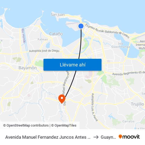 Avenida Manuel Fernandez Juncos Antes Calle Miramar to Guaynabo map