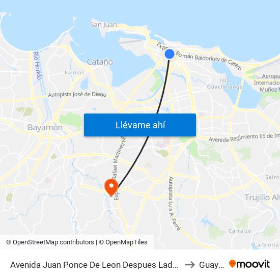 Avenida Juan Ponce De Leon Despues Lado Opuesto Calle Duffaut to Guaynabo map