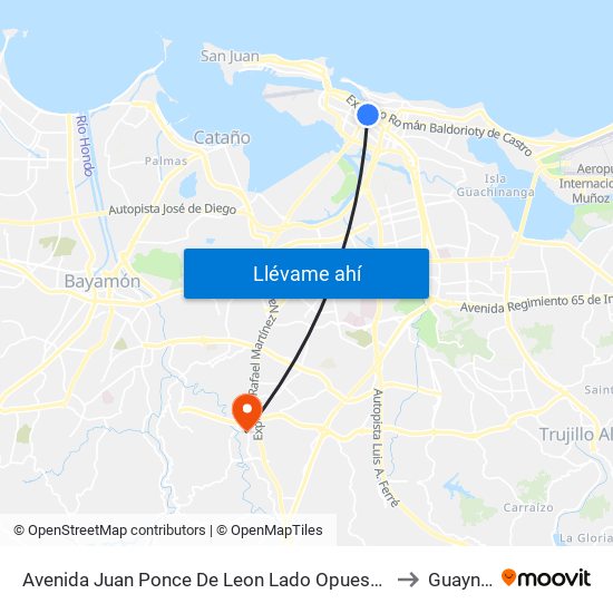 Avenida Juan Ponce De Leon Lado Opuesto Calle Villamil to Guaynabo map