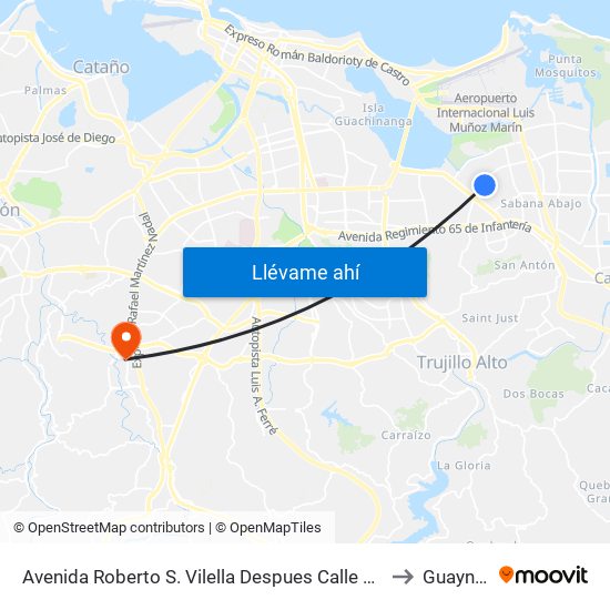 Avenida Roberto S. Vilella Despues Calle Felix De Azar to Guaynabo map