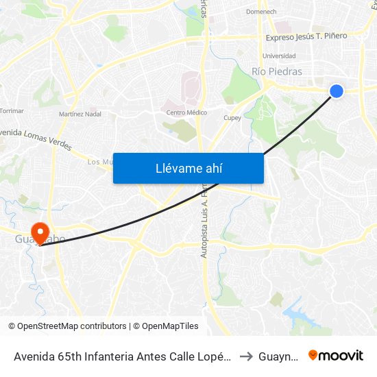 Avenida 65th Infanteria Antes Calle Lopéz Sicardo to Guaynabo map
