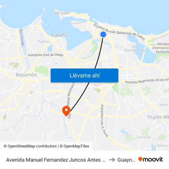 Avenida Manuel Fernandez Juncos Antes Calle Lloveras to Guaynabo map