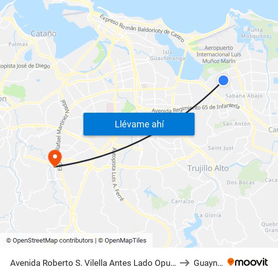 Avenida Roberto S. Vilella Antes Lado Opuesto Calle 259 to Guaynabo map