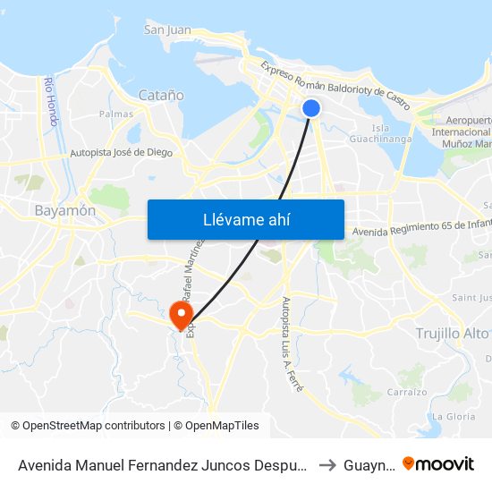 Avenida Manuel Fernandez Juncos Despues Calle Jordan to Guaynabo map