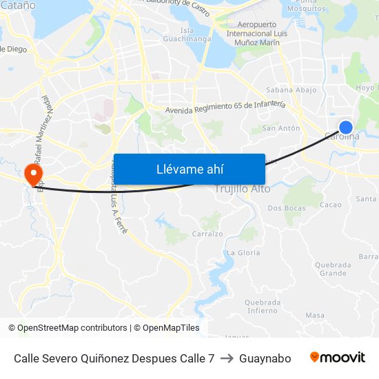 Calle Severo Quiñonez Despues Calle 7 to Guaynabo map