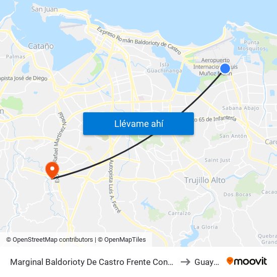 Marginal Baldorioty De Castro Frente Condominio Intersuite to Guaynabo map