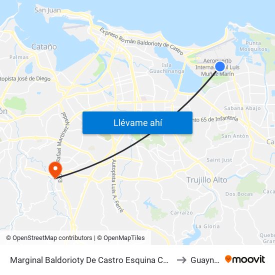 Marginal Baldorioty De Castro Esquina Calle Joaquina to Guaynabo map