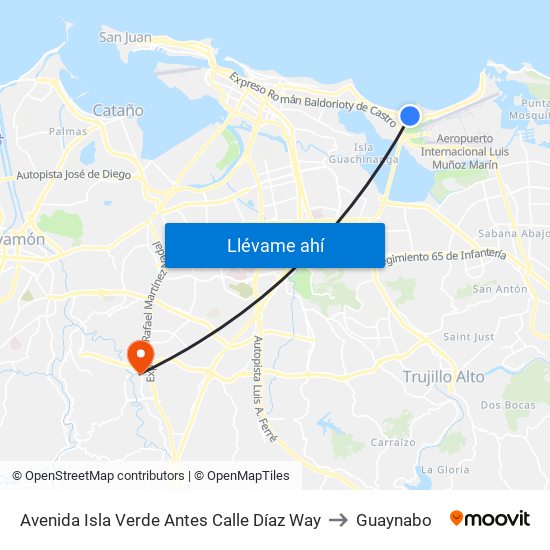 Avenida Isla Verde Antes Calle Díaz Way to Guaynabo map