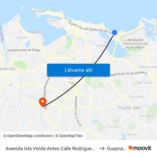 Avenida Isla Verde Antes Calle Rodriguez Emma to Guaynabo map