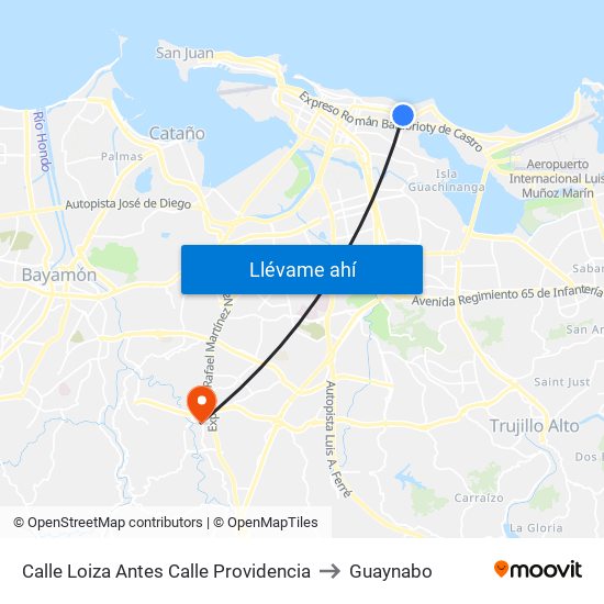 Calle Loiza Antes Calle Providencia to Guaynabo map