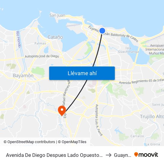 Avenida De Diego Despues Lado Opuesto Calle Estrella to Guaynabo map