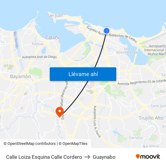 Calle Loiza Esquina Calle Cordero to Guaynabo map