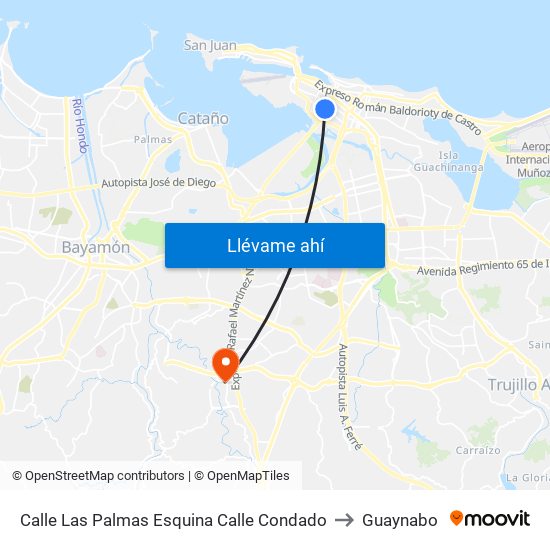 Calle Las Palmas Esquina Calle Condado to Guaynabo map