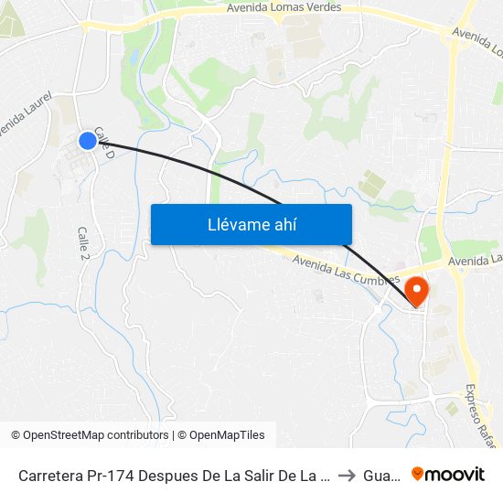 Carretera Pr-174 Despues De La Salir De La Universidad  Upr (Hacia Bayamón) to Guaynabo map