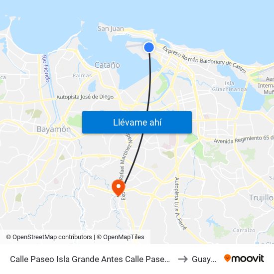 Calle Paseo Isla Grande Antes Calle Paseo De Las Fuentes to Guaynabo map