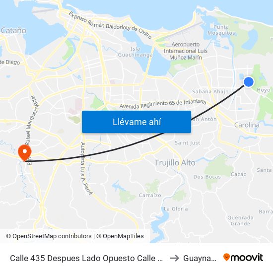 Calle 435 Despues Lado Opuesto Calle 441 to Guaynabo map