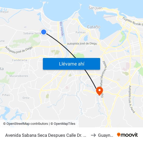 Avenida Sabana Seca Despues Calle Dr. Villalobos to Guaynabo map