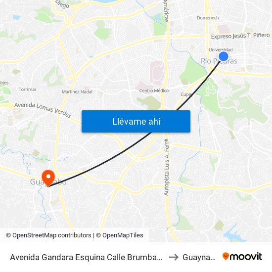 Avenida Gandara Esquina Calle Brumbaugh to Guaynabo map