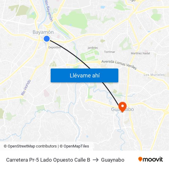 Carretera Pr-5 Lado Opuesto Calle B to Guaynabo map
