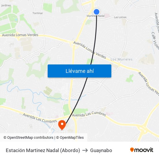 Estación Martinez Nadal (Abordo) to Guaynabo map