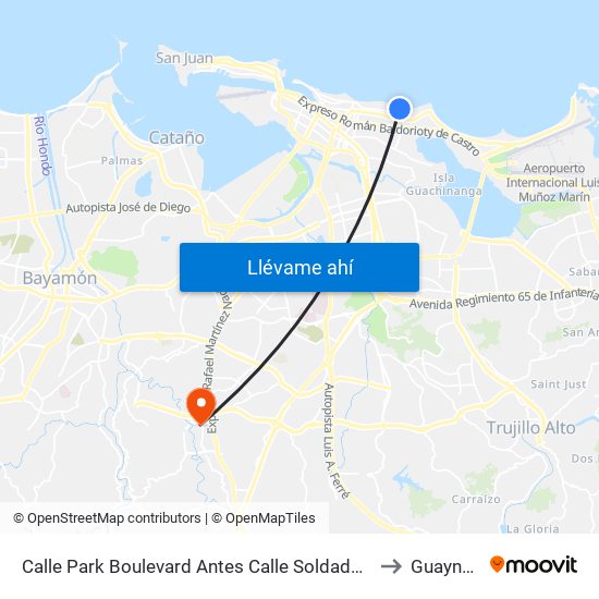 Calle Park Boulevard Antes Calle Soldado Serrano to Guaynabo map
