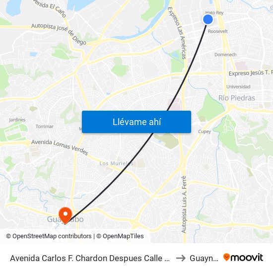 Avenida Carlos F. Chardon Despues Calle Arterial Hosto to Guaynabo map